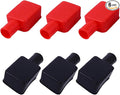 Battery Terminal Cover Flexible positive and negative battery terminal protectors Car Insulating Battery Cover Red and Black Top Post Cap for Car Motorcycle Truck 6Pcs