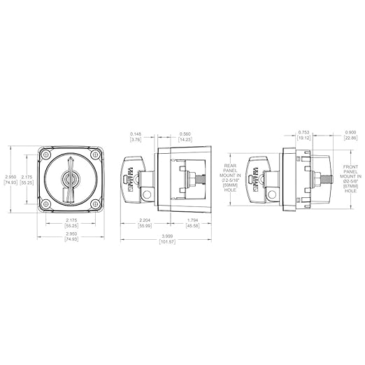 Blue Sea Systems On/Off Battery Isolator Switch With Locking Key, Red, 6004 m‑Series