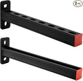 2 Pack Steel Shelf Bracket,Black Powder-Coating,Display Bracket,DIY Projects,Metal Strut Channel, Slotted,Pipe Suppor,16 in Length
