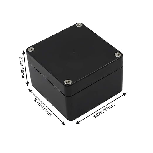 LeMotech ABS Plastic Electrical Project Case Power Junction Box, Project Box Black 3.27"x3.19"x2.2"(83 x 81 x 56mm)(Pack of 2)