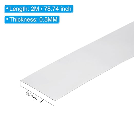 PATIKIL 2in x 78.7in Aluminum Flashing, 1pcs Aluminum Flashing Roll Roofing Aluminum Sheet Metal Strip Sheet Roll 0.5mm Shim for Roofs Gutters Door Window Machinery Repair Craft DIY