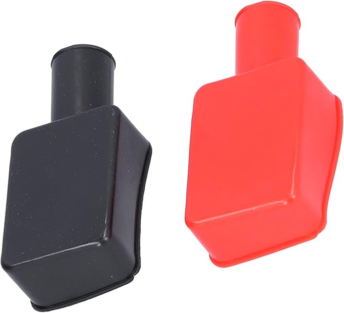 2Pcs Battery Terminal Protector, Universal Battery Terminal Cover, Rubber Battery Terminal Covers, Positive Negative Battery Post Cover Cap for Car Motorcycle Truck Boat