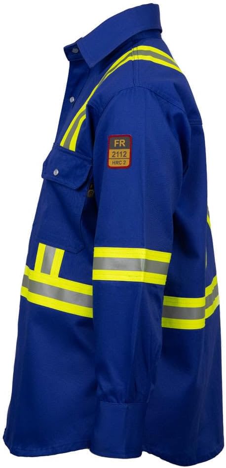 Flame Resistant High Visibility Hi Vis FR Shirt - 100% C - 7 oz