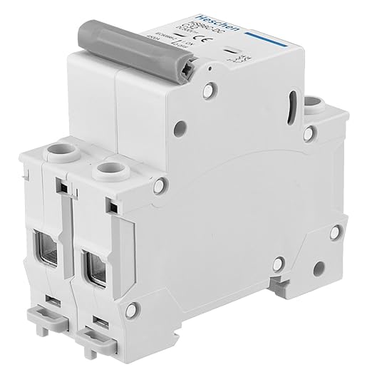 Heschen DC Miniature Circuit Breaker, HSB6C-DC, 2 Poles, DC500V 10A, Non-Polarized, Type C, Photovoltaic Circuit Breaker, for Solar PV System Solar Panels Grid System, 35mm DIN Rail Mounting
