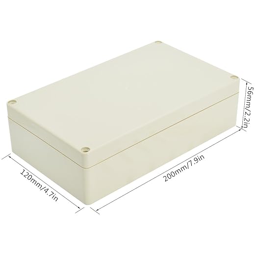 LeMotech Waterproof Dustproof IP65 ABS Plastic Junction Box Universal Electric Project Enclosure Pale Gray 7.9 x 4.7 x 2.2 inch (200 x 120 x 56 mm)