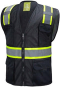 California Tools Two Tones Safety Vest, With Multi-Pockets Tool