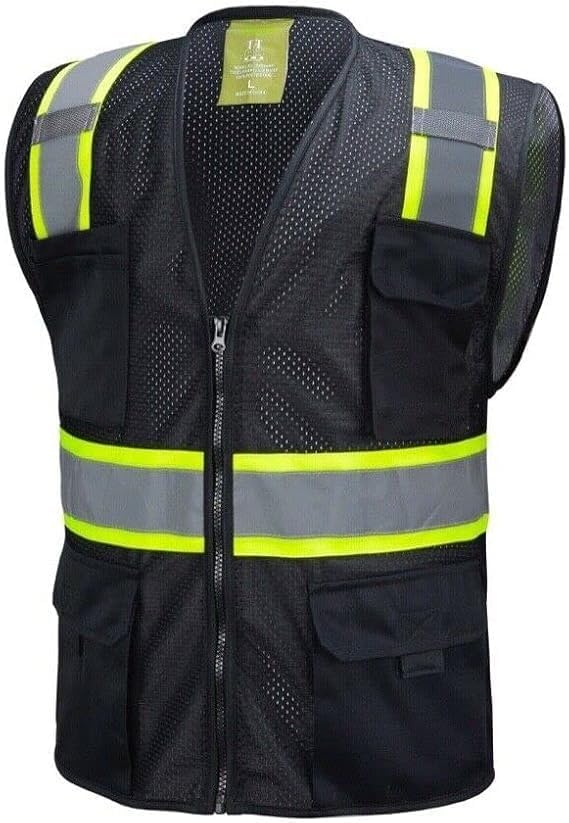 California Tools Two Tones Safety Vest, With Multi-Pockets Tool