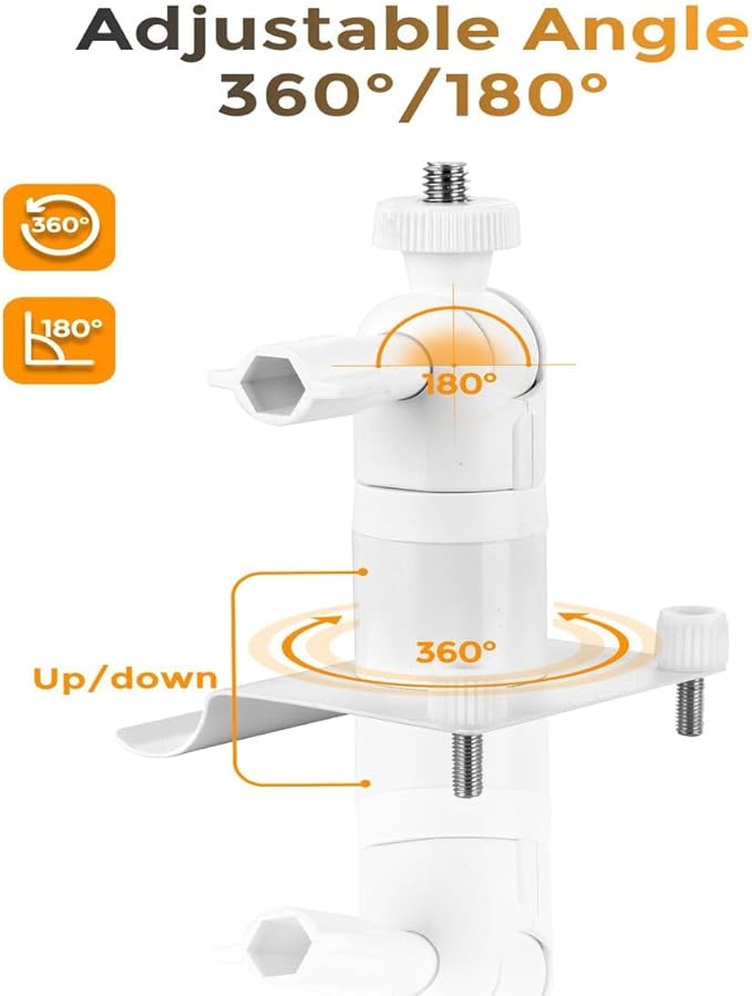 No-Drill Vinyl Siding Clips for Arlo, eufy, Ring Solar Panel, Stick Up Cam/Pro, Spotlight Cam Pro/Plus, SimpliSafe and Reolink Cameras – Weatherproof Mounting Hooks