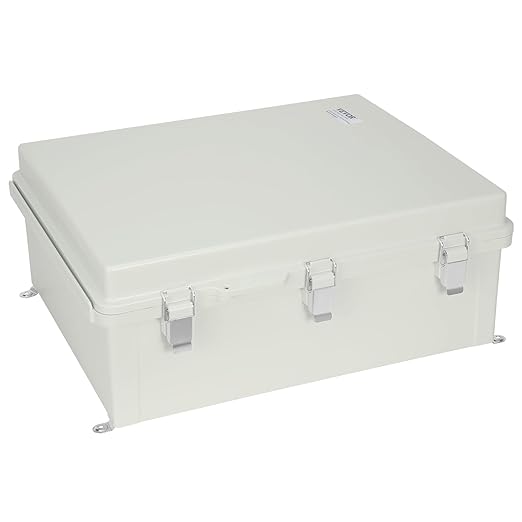 VEVOR Weather-Resistant Junction Box, Dimensions: 13.78 x 9.84 x 5.90 inches, Crafted from Durable ABS Plastic with a Secure Hinged Lid and Stainless Steel Lock, Offers IP67 Protection Against Dust