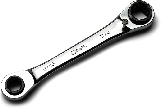Capri Tools 4-in-1 120-Tooth Box End Reversible Ratcheting Wrench, 9/16, 5/8, 11/16, 3/4 in., SAE