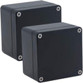 2 Pack Project Box IP65 Waterproof Junction Box ABS Plastic Black Electrical Boxes DIY Electronic Project Case Power Enclosure 3.27"x3.19"x2.2"(83x81x56mm)