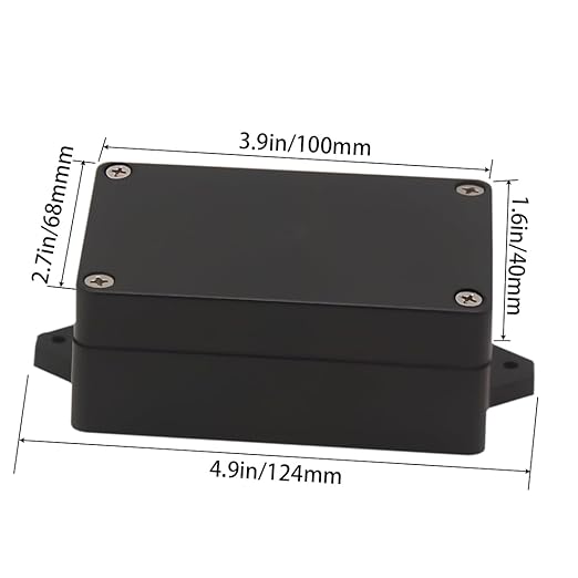 Zulkit Junction Box ABS Plastic Dustproof Waterproof IP65 Universal Electrical Boxes Project Enclosure with Fixed Ear Black 3.94 x 2.68 x 1.57 Inch (100 x 68 x 40 mm) (Pack of 2)