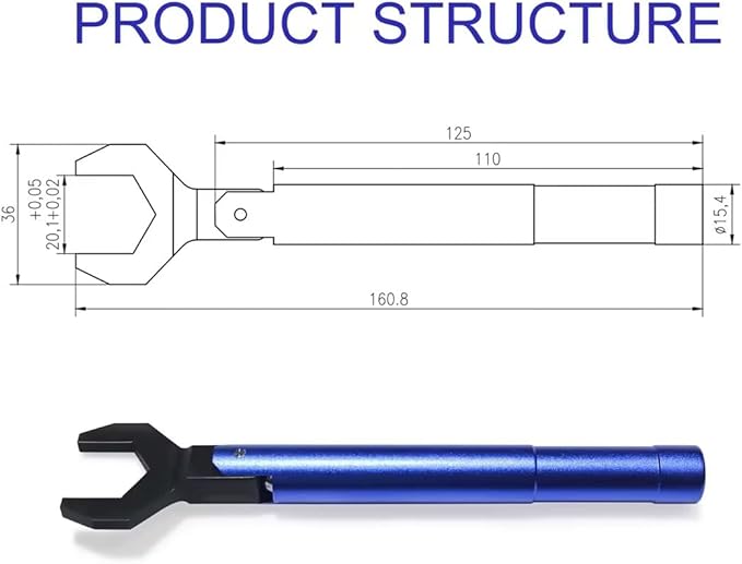 TOJOIN 2 pcs Blue N Type Torque Wrench 1 N·m Opening 20MM Protect RF Connector for RF Microwave Measurements