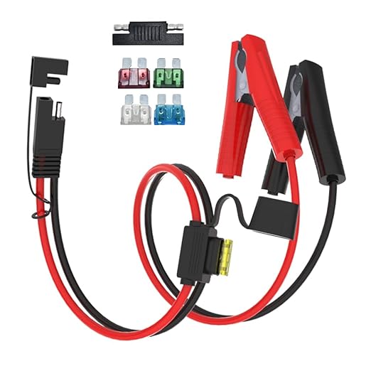 2FT 10AWG SAE to Alligator Clips Cable, Weatherproof, for Solar Cells, Small Automotive Appliances, Battery Car Power Conversion Equipment
