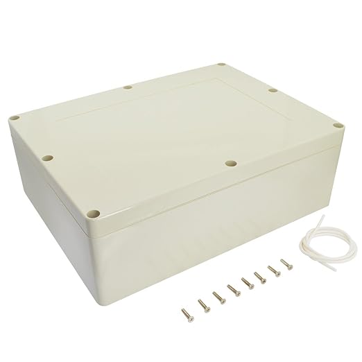 LeMotech Waterproof Dustproof IP65 ABS Plastic Junction Box Universal Electric Project Enclosure Pale Gray 12.6 x 9.45 x 4.33 inch (320 x 240 x 110 mm)