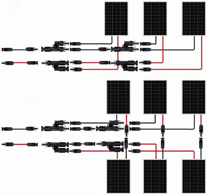 Solar Branch Connector Y-Connector, for Parallel Connection Between Solar Panels 1000V/1500V 50A Complimentary MC-4 Wrench Assembly and Disassembly Crimping Tool (MFF/FMM) 1Pack