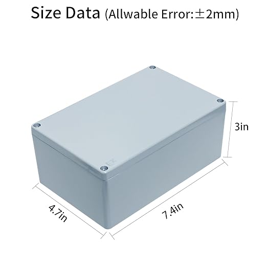 Aluminum Enclosure Project Box Waterproof IP66 Aluminum Alloy Metal Junction Box Electrical Junction Box Project Enclosure Gray 7.4"x4.7"x3"