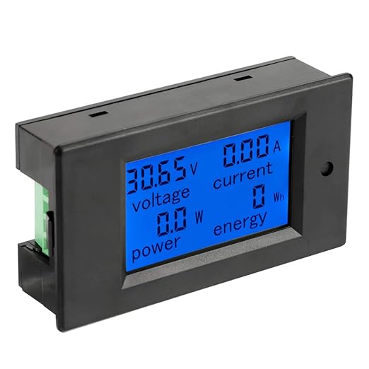 PZEM-051 LCD Display DC 6.5-100V Digital Electric Power Energy Voltage Current Meter Power Energy Battery Monitor Amperage Meter Gauge with Built-in Shunt(50A Shunt)