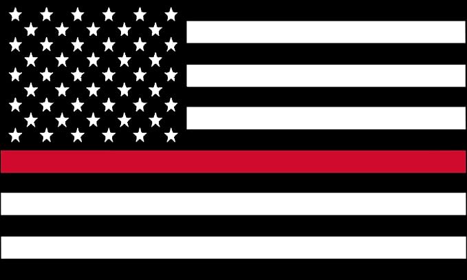 3 Pack Firefighter Thin Red Line Flag Sticker Vinyl Decal for Car Truck Window Bumper Sticker Support for Firemen Fire Department (3x5 Inch 3 Pack)