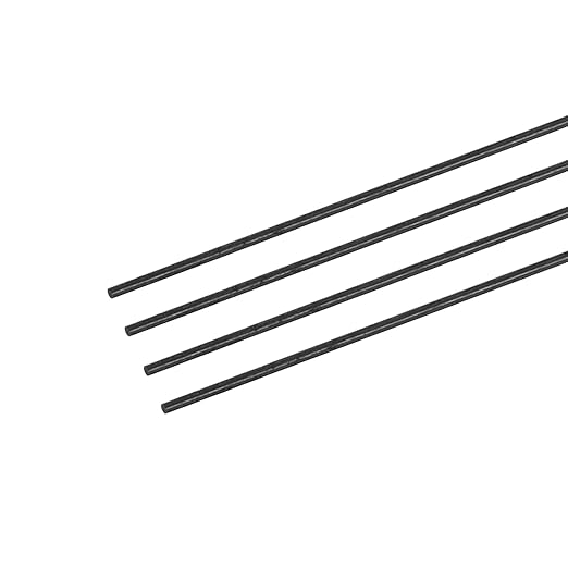 MECCANIXITY Carbon Fiber Rod, 2mm x 450mm for RC Plane DIY Tool Wing Tube Quadcopter Arm, Pack of 4