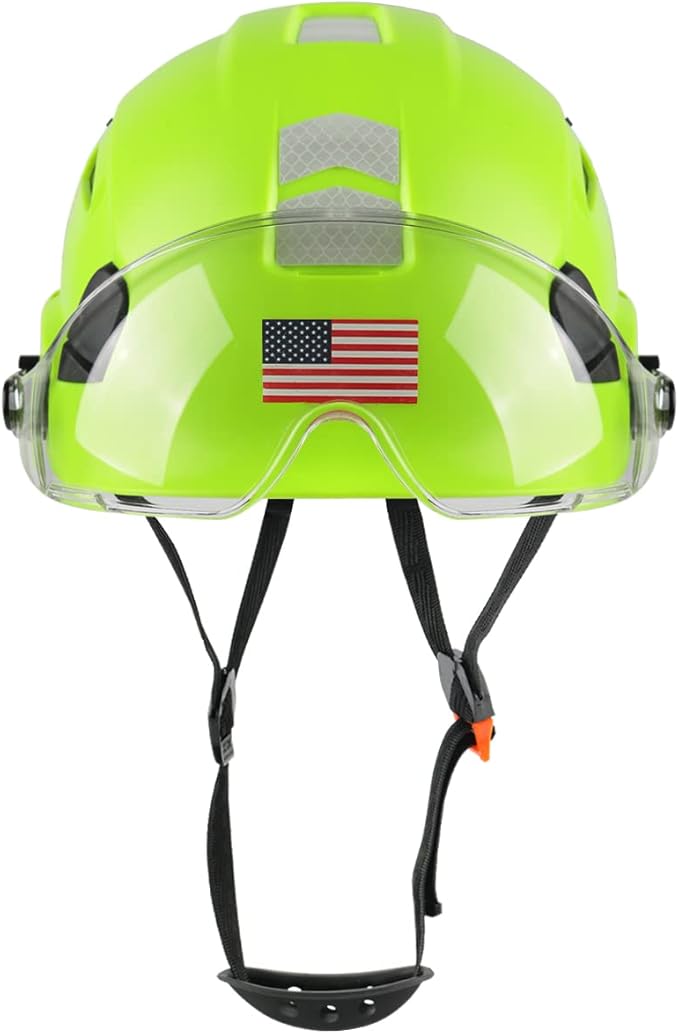 GREEN DEVIL Safety Helmet Hard Hat with Visor Chinstrap Adjustable Lightweight Vented ABS Work Helmet for Men and Women 6-Point Suspension ANSI Z89.1 Approved Ideal for Industrial & Construction