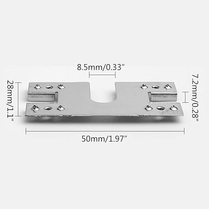 50pcs Solar Panel Grounding Clip Washer Spacer 28x50mm Solar Panel Grounding Gasket Fits Photovoltaic Systems Solar Panel Grounding Washer