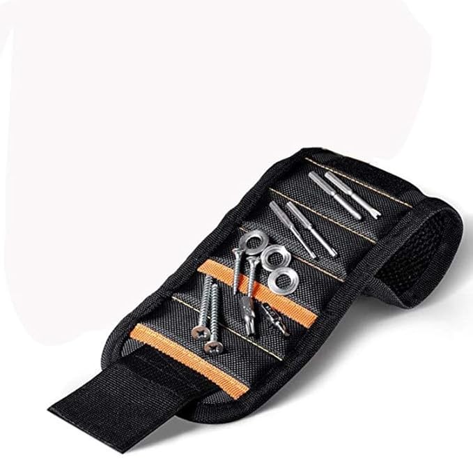 Magnetic Wristband with Strong Magnets for Holding Screws, Nails, Drill Bits and Small Tools — Adjustable Tool Wrist Band for Men and Women, Ideal Gift for DIY, Construction and Home Improvement