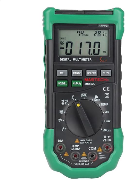 Mastech MS8229 5 in1 Auto Range Digital Multimeter Lux Sound Level Temperature Humidity Tester