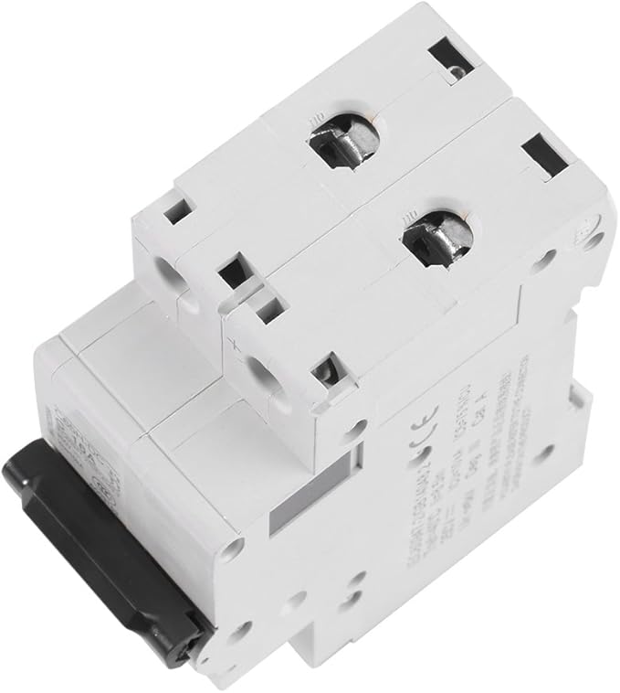 DC Miniature Circuit Breaker, Low Voltage 2 Pole 250V 16A DIN Rail Mount, DC Disconnect Switch for Solar Panels Grid DC System (16A)