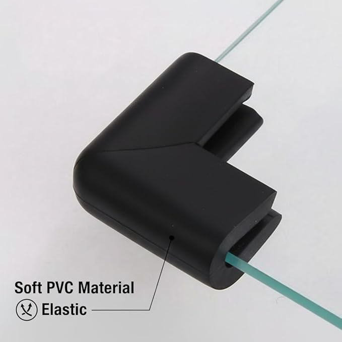 4 pcs Baby Furniture Corner Safety Bumper Security Table Desk Corner Edge U Type Protector Guard Cushion Softener (Black)