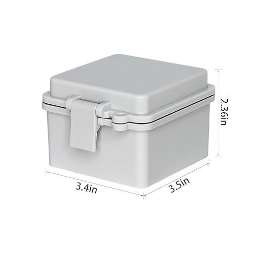 Weatherproof Electrical Box - Project Box Outdoor ABS Plastic Junction Box,Universal DIY Project Box for Indoor/Outdoor Use with Wall-Mount Bracket (3.5"x3.4"x2.3")