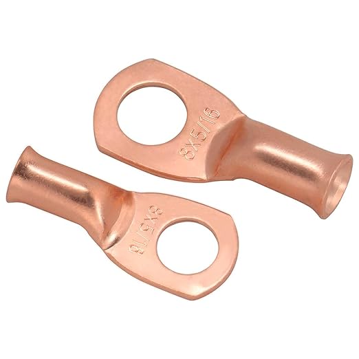 6pcs 8 Awg - 5/16" (M8) Sanuke Wire Lugs Ring Terminal Connectors Ends Heavy Duty for Battery Cable Lug Wire Electrical Eyelets with 3:1 Dual Wall Adhesive Heat Shrink