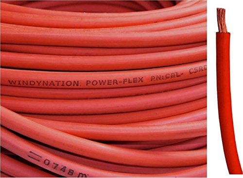 WindyNation 8 Gauge 8 AWG 100 Feet Black + 100 Feet Red (200 Feet Total) Welding Battery Pure Copper Flexible Cable Wire - Car, Inverter, RV, Solar