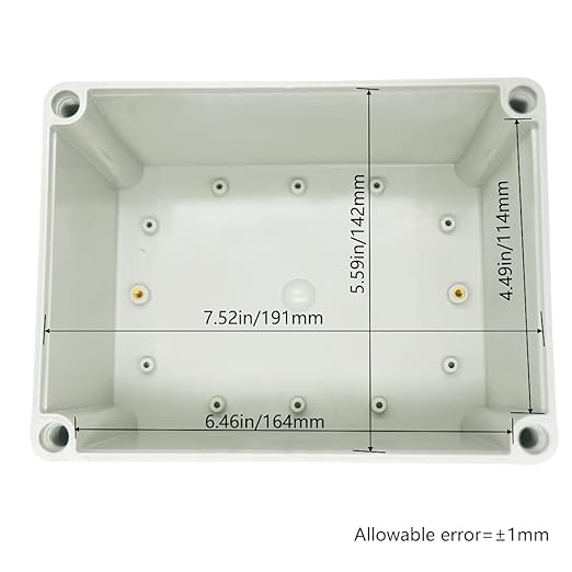 Zulkit Junction Box ABS Plastic Dustproof Waterproof IP67 Junction Boxes Universal Electrical Project Enclosure DIY Electronic Project Box Grey 7.87 x 5.91 x 5.12 inch (200 x 150 x 130 mm)
