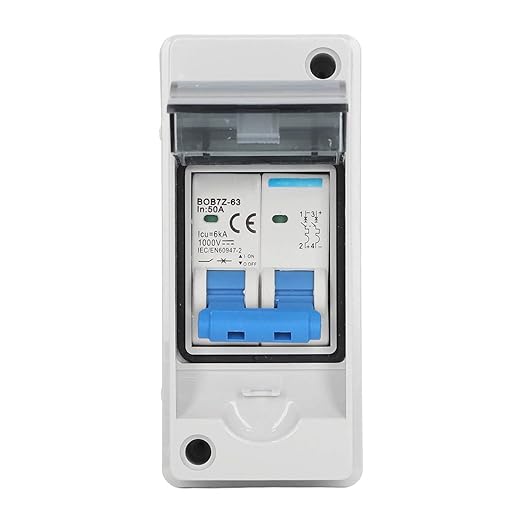 DC1000V 50A Disconnect Switch Solar Photovoltaic DC Distribution Box IP65 PV Miniature Circuit Breaker for Solar Panel Inverter Home RV Car