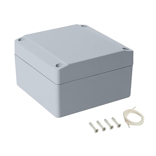 LeMotech Junction Box, Aluminum Alloy Metal Electrical Box, IP67 Waterproof Dustproof Project Box, Outdoor Universal Enclosure, Grey 3.9x3.9x2.3in (100x100x60mm)