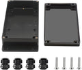 Project Box ABS Black Electrical Boxes IP67 Outdoor Waterproof Junction Box Electronic with Mounting Ears Includes Cable Glands for DIY Project 7.9 x 4.7 x 2.2 inch (200x120x56mm)