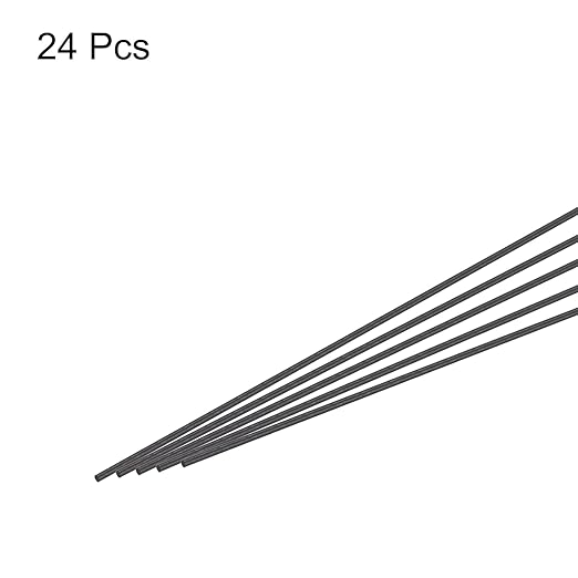 MECCANIXITY Carbon Fiber Rod, 1mm x 100mm Carbon Rod Bar for RC Plane DIY Craft Kite Wing Tube Quadcopter Arm Repair Pack of 24