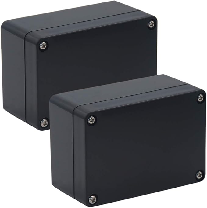2 Pack Project Box Waterproof Plastic Junction Box ABS IP65 Electronic Project Case Power Enclosure 3.94 x 2.68 x 1.97 inch (100 x 68 x 50 mm)