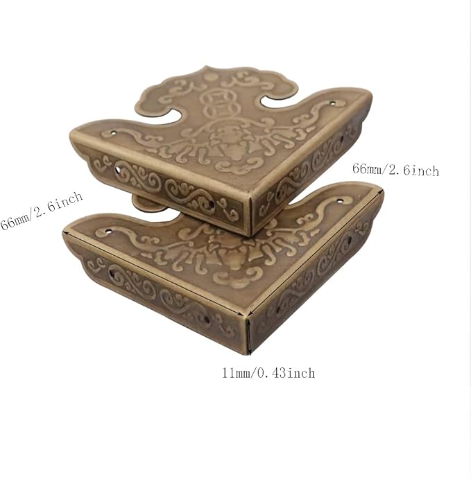 Metal Corner Guard，glrovazas Box Corner Protectors 4Pcs Metal Decorative Corner Guard Edge Safety Guard Cabinet Corner Bumpers for Case Wooden Box Furniture Hardware