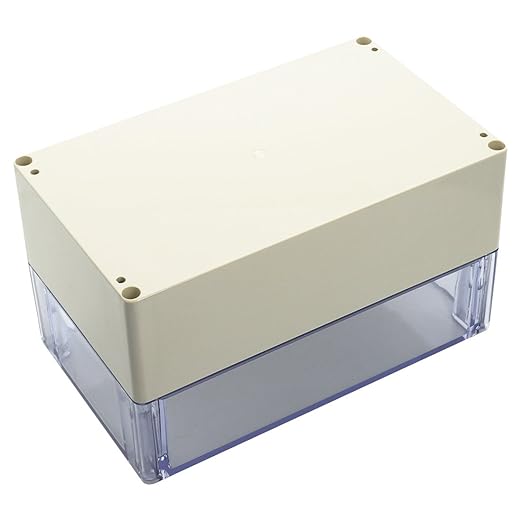 LeMotech ABS Plastic Junction Box Dustproof Waterproof IP65 Electrical Enclosure Box Universal Project Enclosure Grey with PC Transparent Clear Cover 7.9 x 4.7 x 4.4 inch(200 x120 x113 mm)