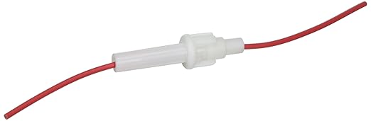 Jameco Valuepro GFS703-R Fuse Holder, in-Line, 20AWG for 1-1/4" x 1/4" Size Fuse (Pack of 10)