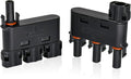 Solar Branch Connector IP68 1500V FMM+MFF, Y Connector for Parallel Connection Between Solar Panels, 1 Pairs (3 to 1)
