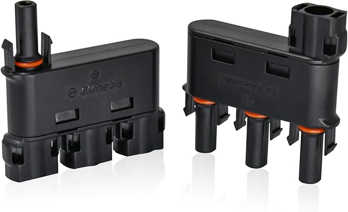Solar Branch Connector IP68 1500V FMM+MFF, Y Connector for Parallel Connection Between Solar Panels, 1 Pairs (3 to 1)