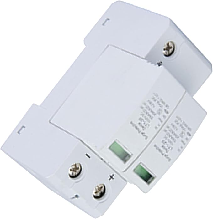 Dc Solar Surge Protector, 2P 20KA Voltage Surge Protector Surge Protective Device DC Photovoltaic Lightning Protector Low-Voltage Arrester Solar PV Lightning Arrester Device for Home