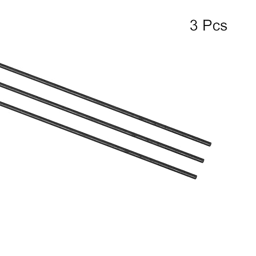 MECCANIXITY Carbon Fiber Rod, 1mm x 300mm for RC Plane DIY Tool Wing Tube Quadcopter Arm, Pack of 3