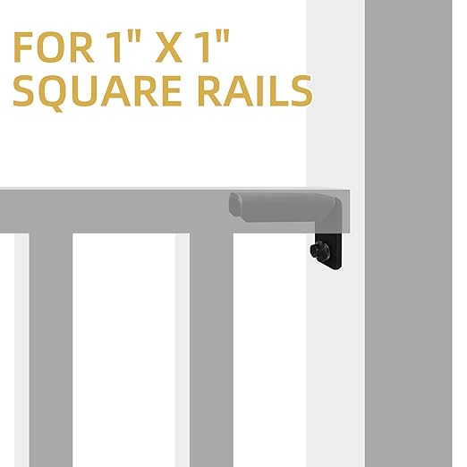 Fence Mounting Brackets for 1x1" Square Rails, Carbon Steel Fence Panel Internal Connector with Screws, Black 20 Pack