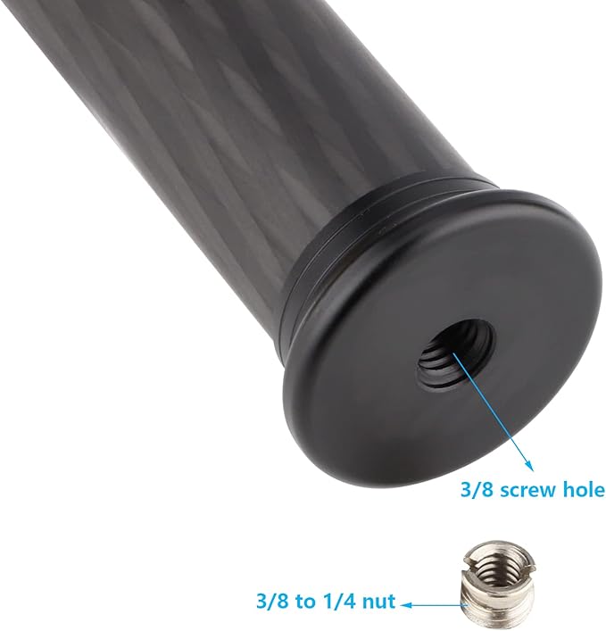 Carbon Fiber Tripod Extender,Two-Section Tripod Extension Pole,Gimbal Stabilizer Photography Telescopic Extension Rod,for Gimbal/DSLR Camera
