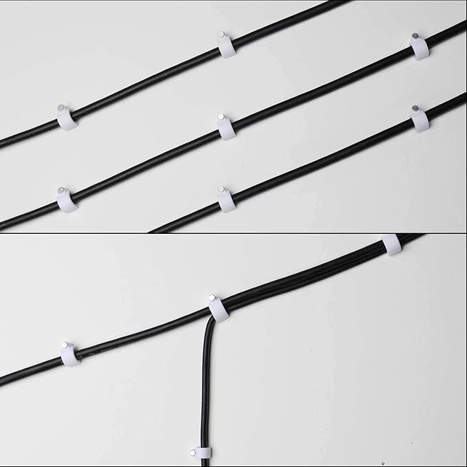 Cable Clips 10mm Nail in Cable Holder Clip 100 Pcs Wire Clips Speaker Tacks for Cords Coax Clamps Ethernet Cord Tacks RG6 RG59 CAT6 RJ45 Wall Wire Organizer