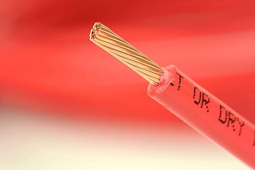 TEMCo 10 AWG Solar PV Wire, 25 ft Red, Bare Copper, Made in USA